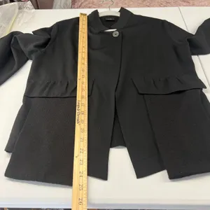 Crea Concept Blazer Jacket Womens Size 8 Black Knit Patch Pockets‎ Formal Wool thumbnail 14