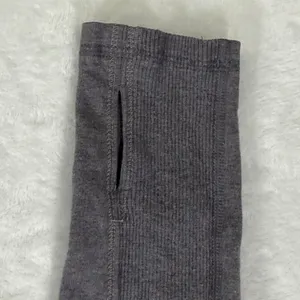 Lululemon Savasana Jacket Heathered‎ Coal Gray Asymmetrical Zip Thumbholes 6 thumbnail 5