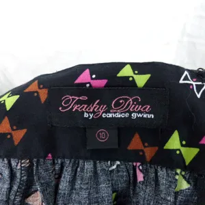 Trashy Diva Lucy Skirt Womens 10 Black Hourglass Bow Print Retro Pinup Mod 50s thumbnail 7