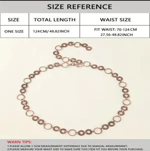 1pc Women's Adjustable Rose Gold Tone‎ Metal Belt Stylish Accessory thumbnail 4