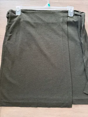 LOFT Olive Wrap Pencil Skirt thumbnail 1