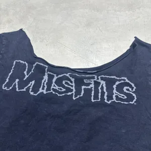 Y2K Affliction Misfits Skull/Dagger Cropped T Shirt Women's SZ L Grunge Goth Emo thumbnail 8