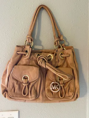 Michael Kors Cognac Leather Shoulder Tote thumbnail 2