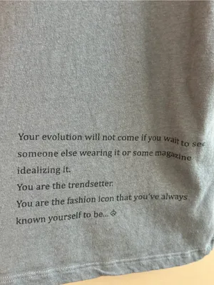 Made In USA Gray Graphic Quote Tee Rolled Sleeve Boxy Cotton T-Shirt Large thumbnail 2