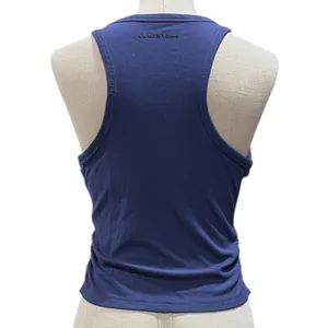 Outdoor Voices Women's Snug Fit Side Ruched Ribbed Tank Top Size Large NWT Blue thumbnail 3