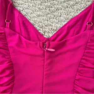 American Threads Hot Pink Ruched Mini Dress thumbnail 7