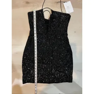 Nookie NWT Black Sequin Shimmer Supreme Bodycon Glam Party Night Out Mini Dress thumbnail 11