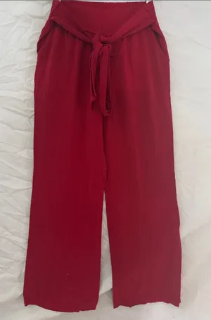 Guess 90’s Red Wide Leg Tie-Waist Pants thumbnail 1