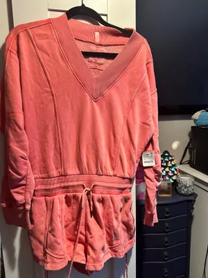 NWT FREE PEOPLE Movement Intercept Romper - Hibiscus $128MSRP thumbnail 8
