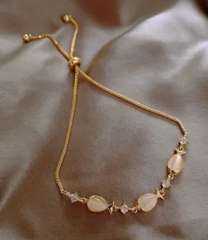 18K Gold Plated Adjustable Lovely Crystal Fish Charm Bracelet for Women thumbnail 1