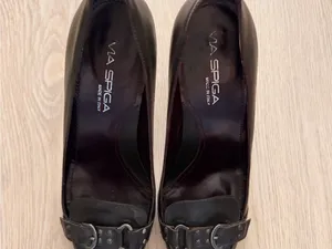 Via Spiga Brown Leather Pointed Toe Buckle Heels thumbnail 9