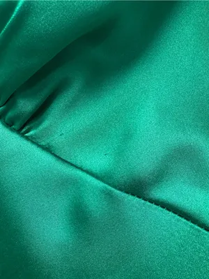 Mac Duggal Long Sleeve Empire Waist Satin Gown Maxi Dress Emerald Green 6 thumbnail 9