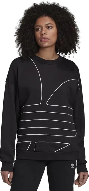 Adidas Black Trefoil Logo Sweatshirt Size Large thumbnail 1
