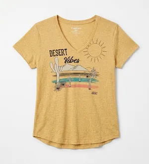 Ariat, Desert Vibes Graphic Tee, Women, Medium, Western/Boho, Yellow thumbnail 1