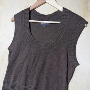 Express Design Studio Brown Sweater Vest Womens Large Wool Blend Knit Y2K Preppy thumbnail 3