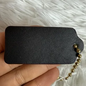 2" COACH Black Brown Fob Bag Charm Hang tag Hangtag thumbnail 2