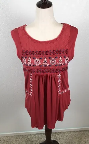 ‎Free People embroidered tank top XS thumbnail 1