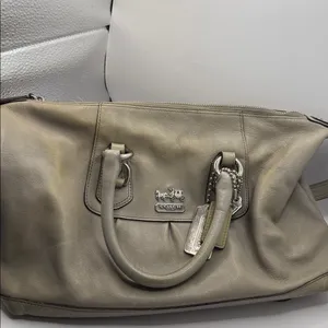 Coach Madison Sabrina 12937 Taupe Pebbled Leather Satchel Crossbody Bag thumbnail 3