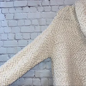 Altar’d State Cream Chunky Knit Cowl Neck Sweater Medium Cozy Boho Oversized‎ thumbnail 2