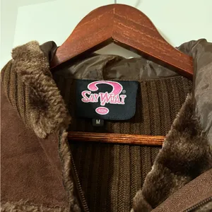 Y2K Cozy Brown Teddy Jacket with Hood Size M thumbnail 3