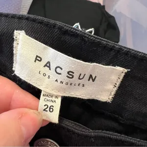 Pacsun Womens Size 26 Button Front Denim Mini Skirt Black Cut Off Stretch Cotton thumbnail 11
