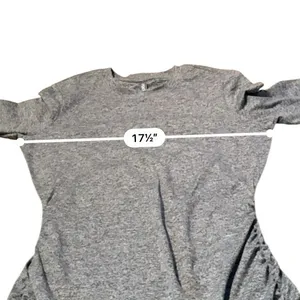 Vuori Halo Ruched Dress Womens Medium‎ Heather Grey DreamKnit Long Sleeve Mini thumbnail 9