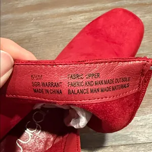 Sugar Women’s Ankle Boots Size 5.5‎ New Red Suede Block Heel Booties thumbnail 8