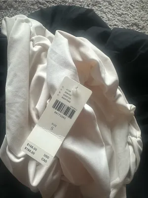 Anthropologie Two-Tone Ivory and Black Ruched Halter Mini Dress thumbnail 3