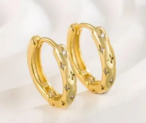 13mm Star Small Gold Hoop Earrings for Women Men thumbnail 2