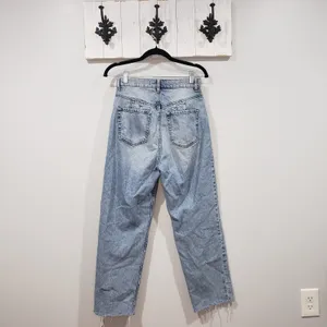 Free People We The Free Jeans 29 Straight Leg Raw Hem Boho Festival thumbnail 2