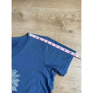 EUC Life is Good crusher tee classic fit v-neck t-shirt blue sunflower size M thumbnail 7