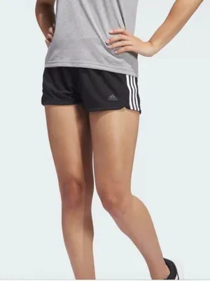 Adidas Shorts Athletic Pacer 3S Knit Shorts 3” Inseam AeroReady Womens XL Black thumbnail 4