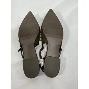 Womans New A New Day Twiggy Strappy Sling back Flats Size 10 Brown Pointed Toe thumbnail 4