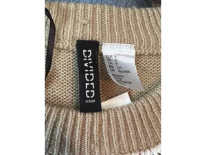 H&M Divided Beige and White Knit Sweater Size S thumbnail 3
