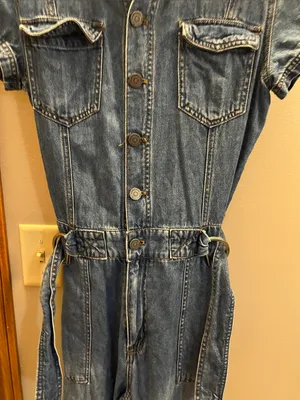 Habitual Denim Blue Short-Sleeve Utility One-Piece thumbnail 12
