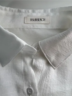 BSUBSEACH White Sheer Button Down Long Sleeve Swimsuit Beach Cover Up One Size thumbnail 4