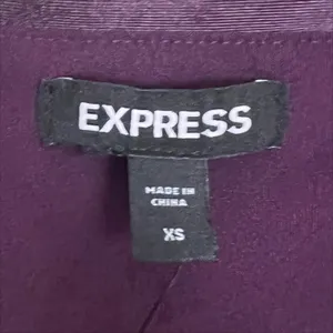 NWT Express Purple Satin Draped Off The Shoulder Long Sleeve Top Blouse Size XS thumbnail 4