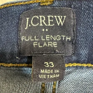 J.Crew 33X32 Full‎ Length Flare Jean Dark Wash Stretch Denim High Rise Classic thumbnail 5