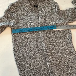 Apt. 9 Silver/Gray Knit Sweater long sleeve open front Holiday sparkle size M thumbnail 8