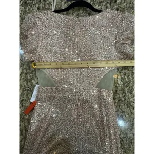 Mac Duggal Sequined Puff Shoulder Illusion Cutout Jumpsuit Blush 11273 Size 4 thumbnail 8