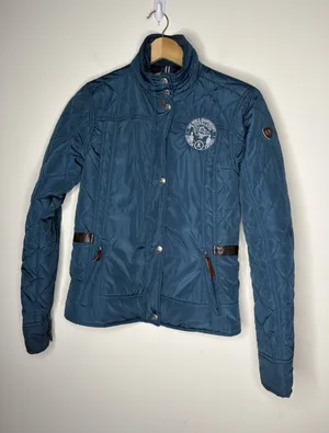 Ariat Womens XS Quilted Jacket Coat Blue Breeders Cup 2015 Kentucky Rare thumbnail 1