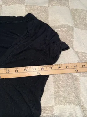 Free People Black V-Neck Short Sleeve Bodysuit size S thumbnail 2