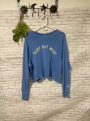 Buckle Wrangler x Billabong Aged Indigo Surf Out West Cropped Sweatshirt thumbnail 2