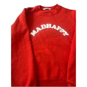 Madhappy Cooper Capsule Fleece Crewneck Sweatshirt Red with Logo Streetwear thumbnail 3
