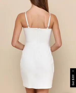 Semi Formal White Bodycon Dress thumbnail 2