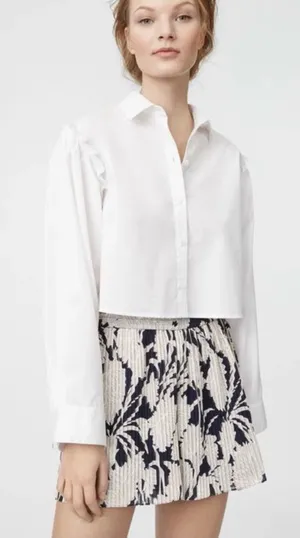 Club Monaco Katya Floral Pleated Short Navy Cream Size 10 thumbnail 1