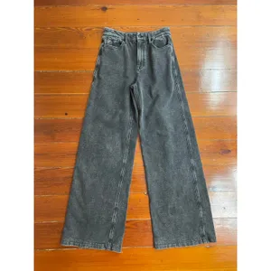 Good American Jeanius Good Skate Sweatpants Black Wide Leg Jeans 8/29 thumbnail 6