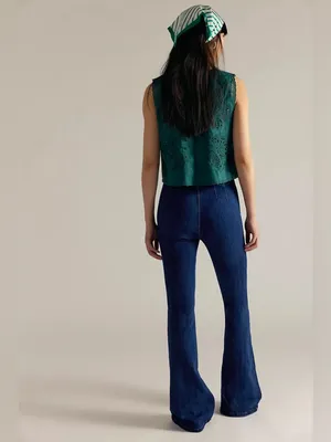 Free People We The Free Jayde Flare Jeans Indigo Blue Womens Size 27 thumbnail 3