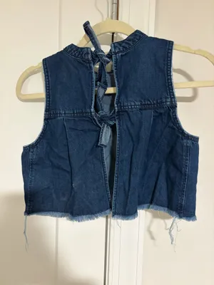 Anthropologie Denim Tie Back Top thumbnail 1