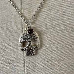 Silver tone skeleton necklace and earrings set Silver thumbnail 8